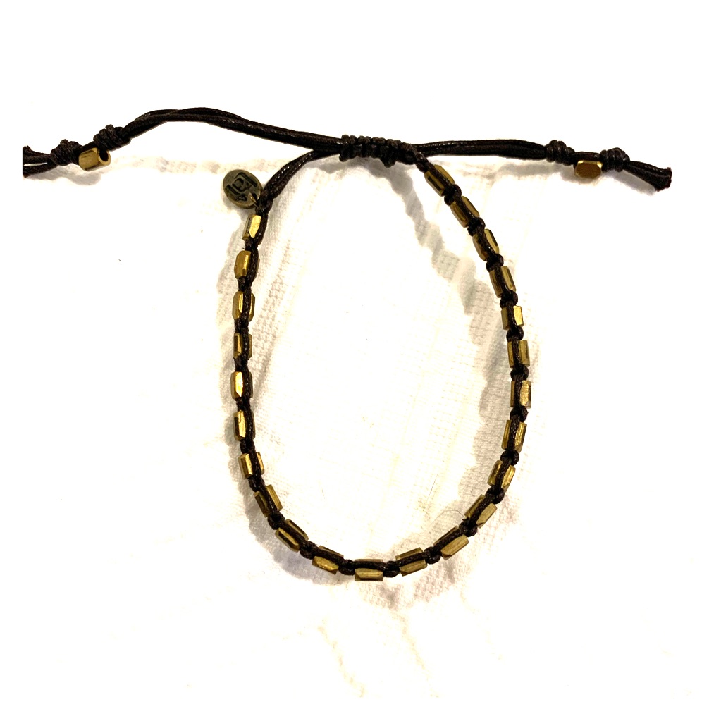 Tai Single Strand Gold And Brown Bracelet